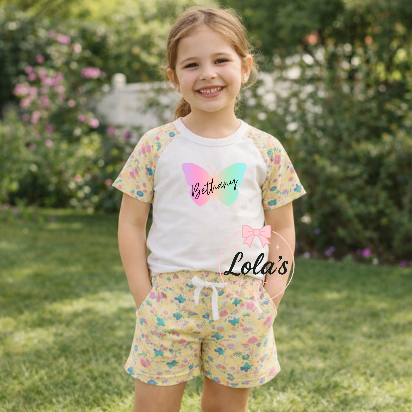 Personalised butterfly short set