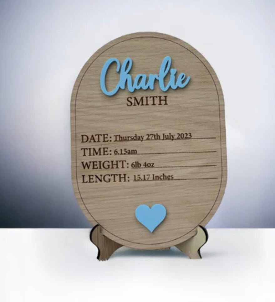 Personalised Baby Birth Stats Plaque - Lola’s gift shop <3Personalised Baby Birth Stats PlaqueLola’s gift shop <3
