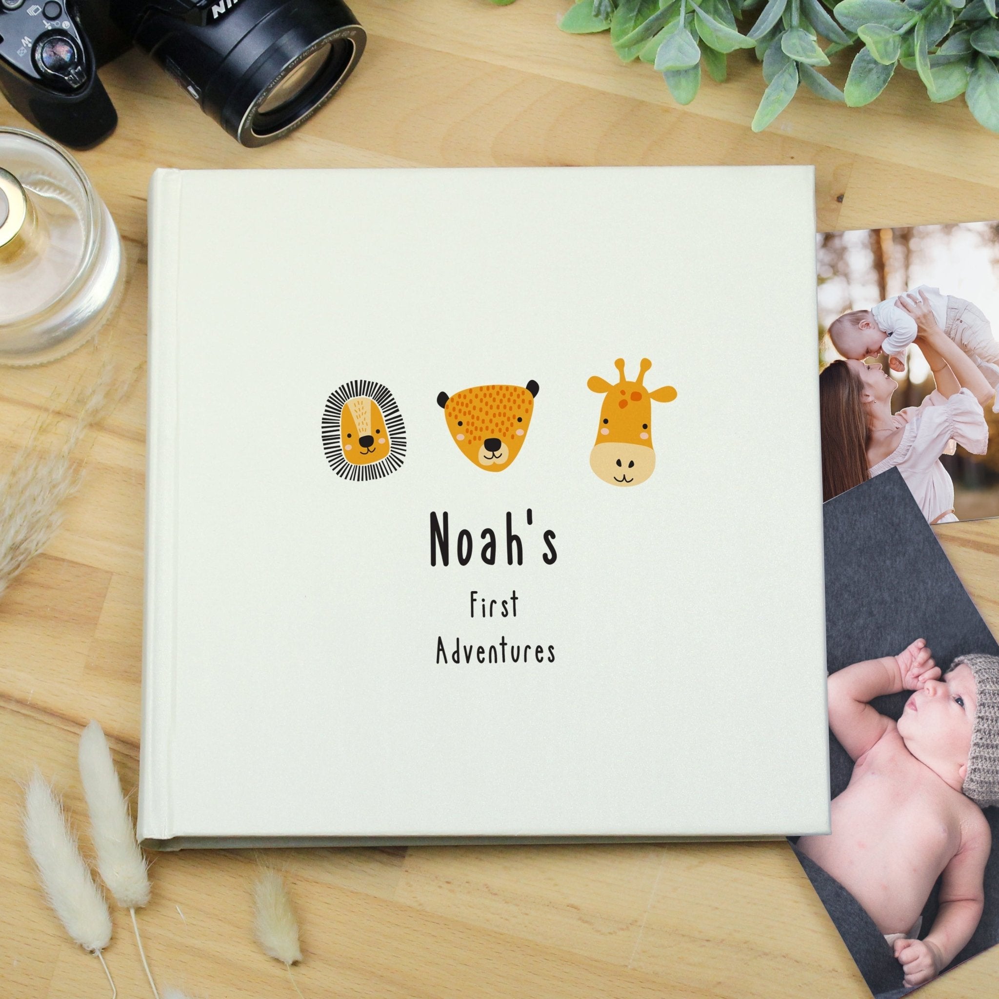 Personalised Scandi Safari Animals Square Photo Album - Lola’s gift shop <3Personalised Scandi Safari Animals Square Photo AlbumLola’s gift shop <3