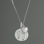 Personalised Footprints Sterling Silver & Cubic Zirconia Necklace - Lola’s gift shop <3Personalised Footprints Sterling Silver & Cubic Zirconia NecklaceLola’s gift shop <3