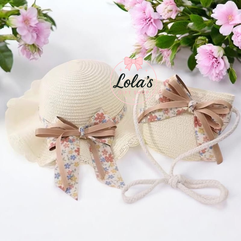 Personalised straw hat and matching bag