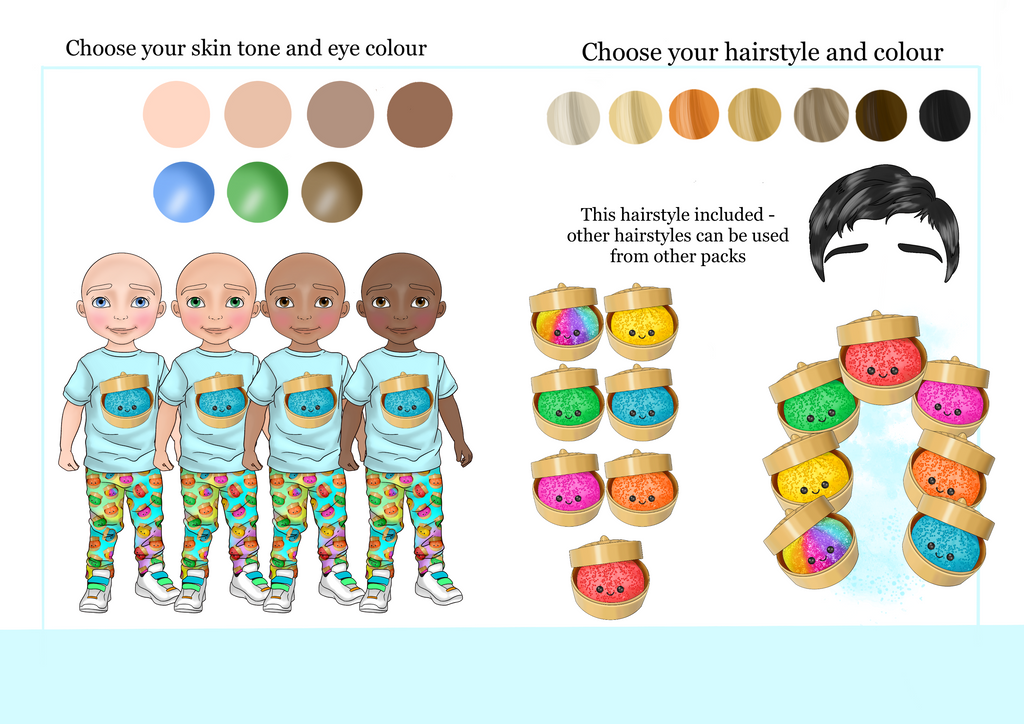 Personalised boy dolly dumpling Tshirt - any wording can be added around to top of design