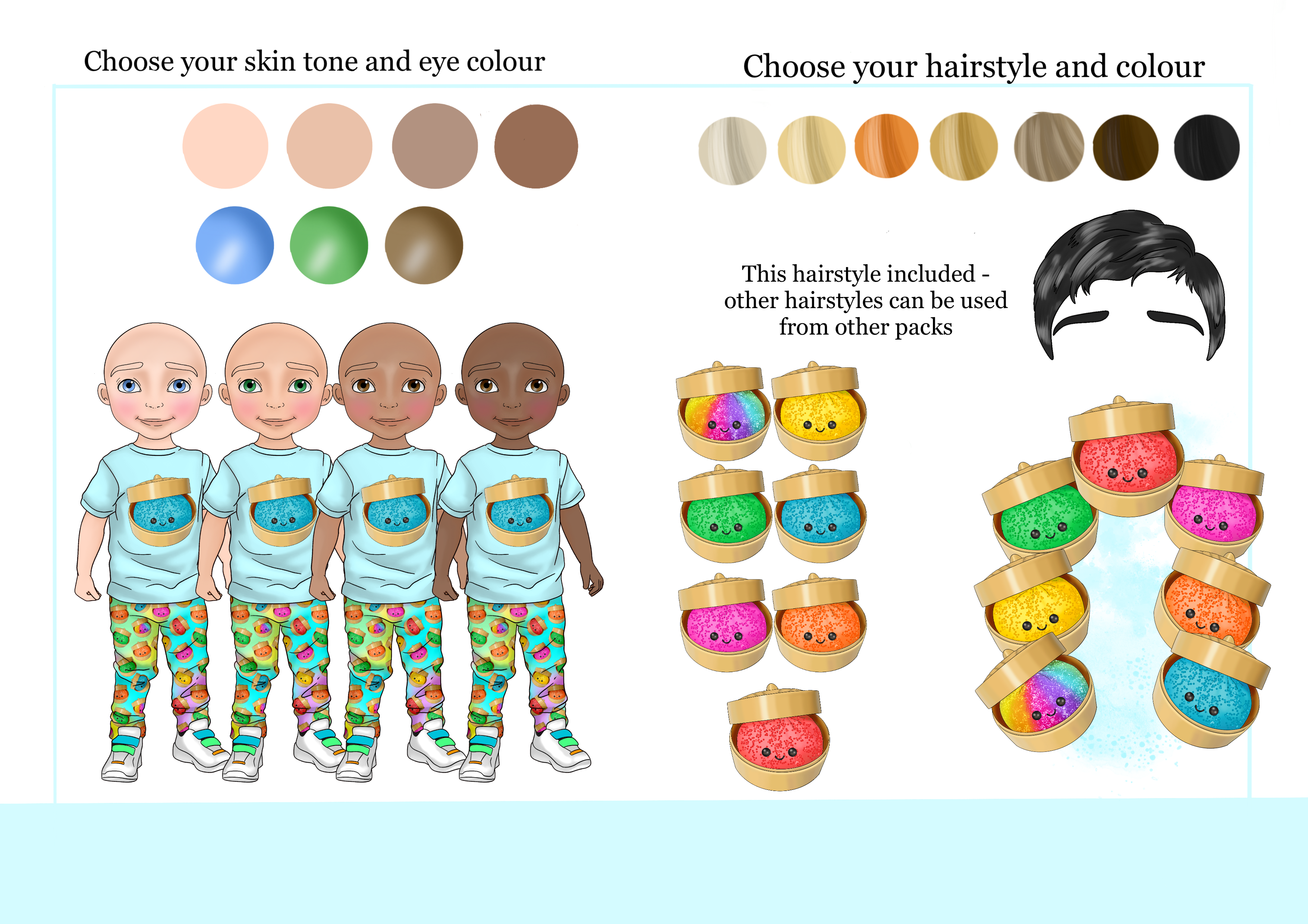 Personalised boy dolly dumpling Tshirt - any wording can be added around to top of design