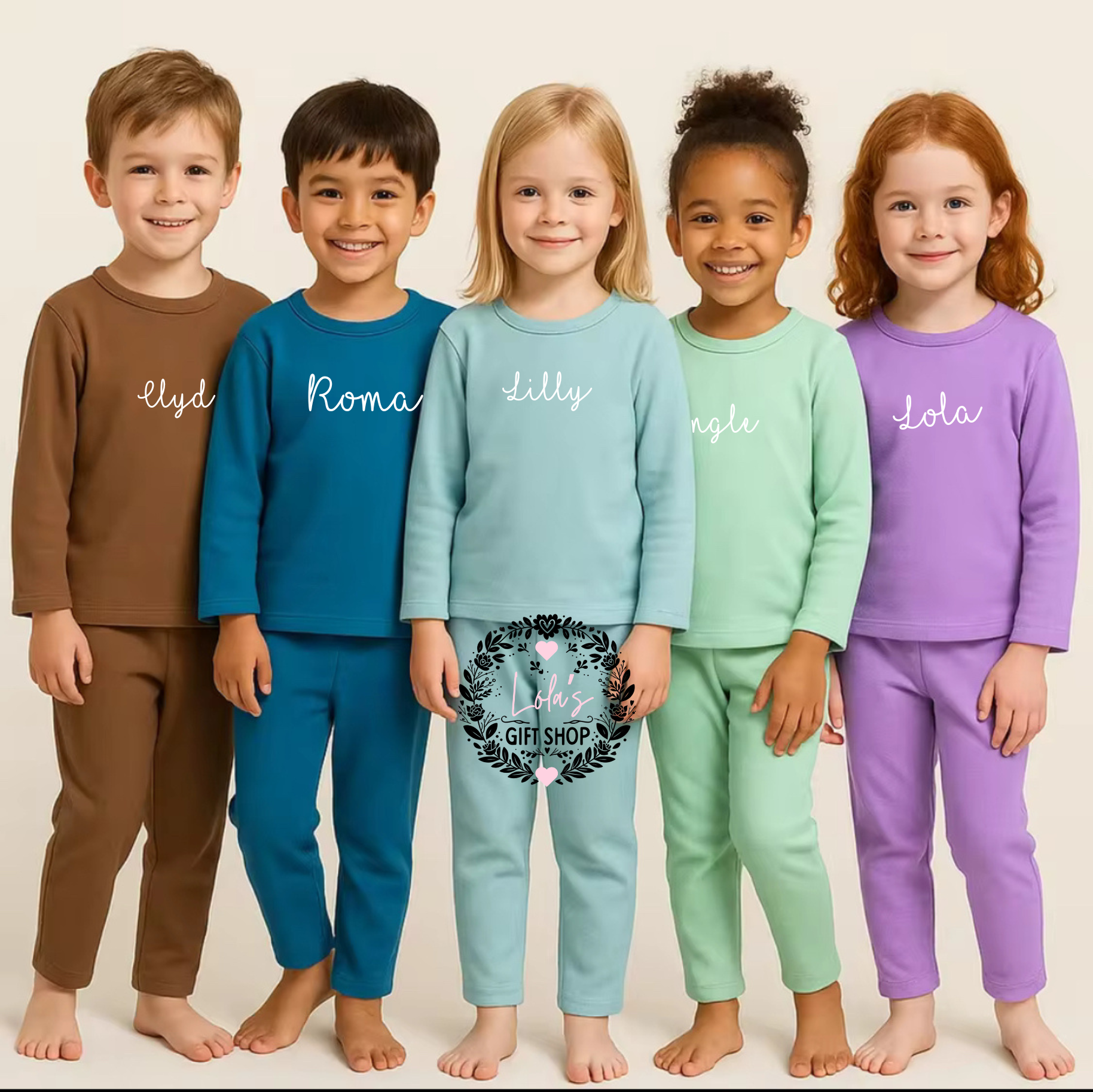 Personalised cotton loungewear sets