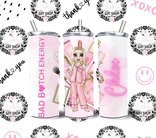 Personalised bad b<3tch energy tumbler - Lola’s gift shop <3Personalised bad b<3tch energy tumblerLola’s gift shop <3