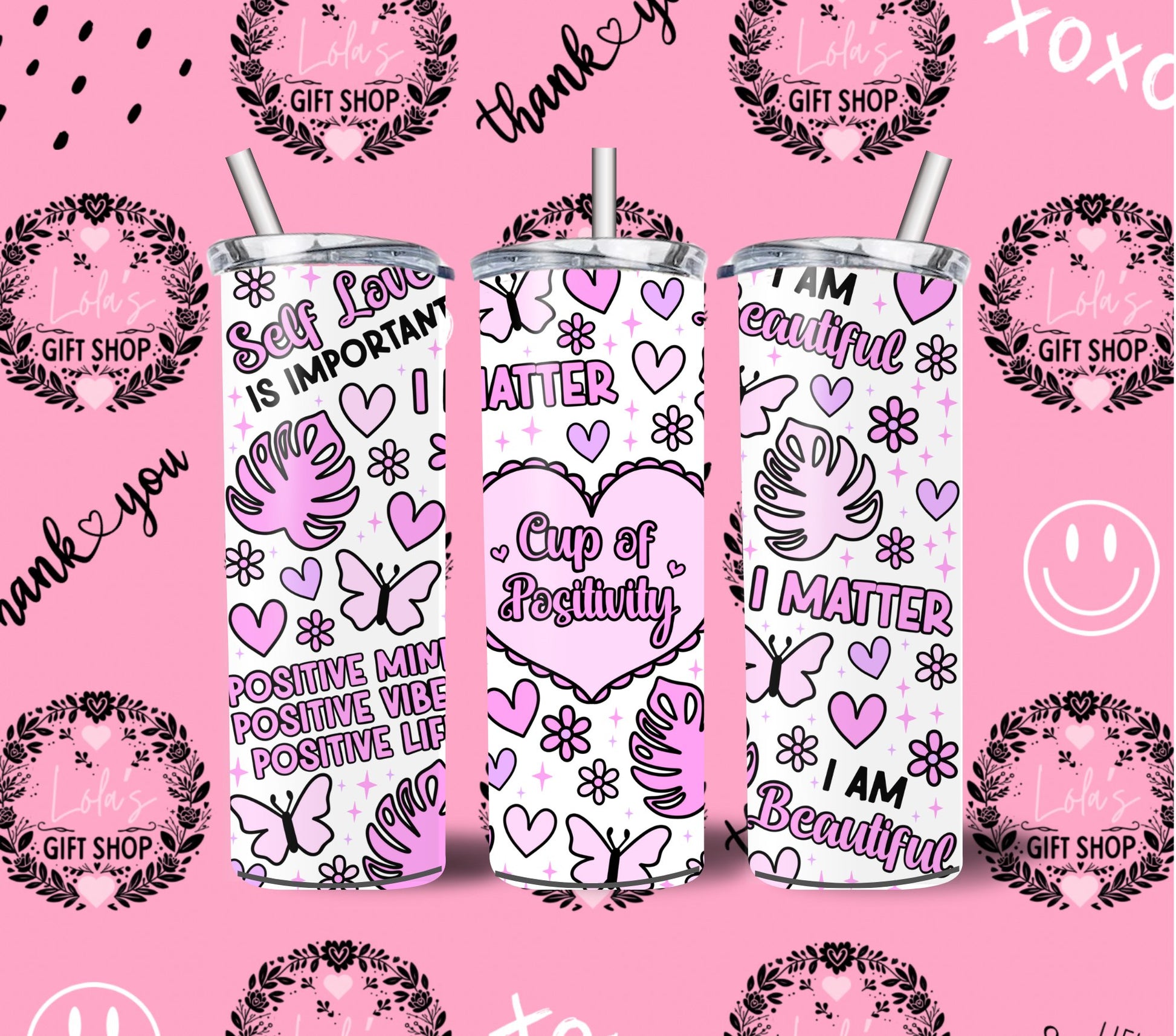 Cup of positivity 20oz tumbler - Lola’s gift shop <3Cup of positivity 20oz tumblerLola’s gift shop <3