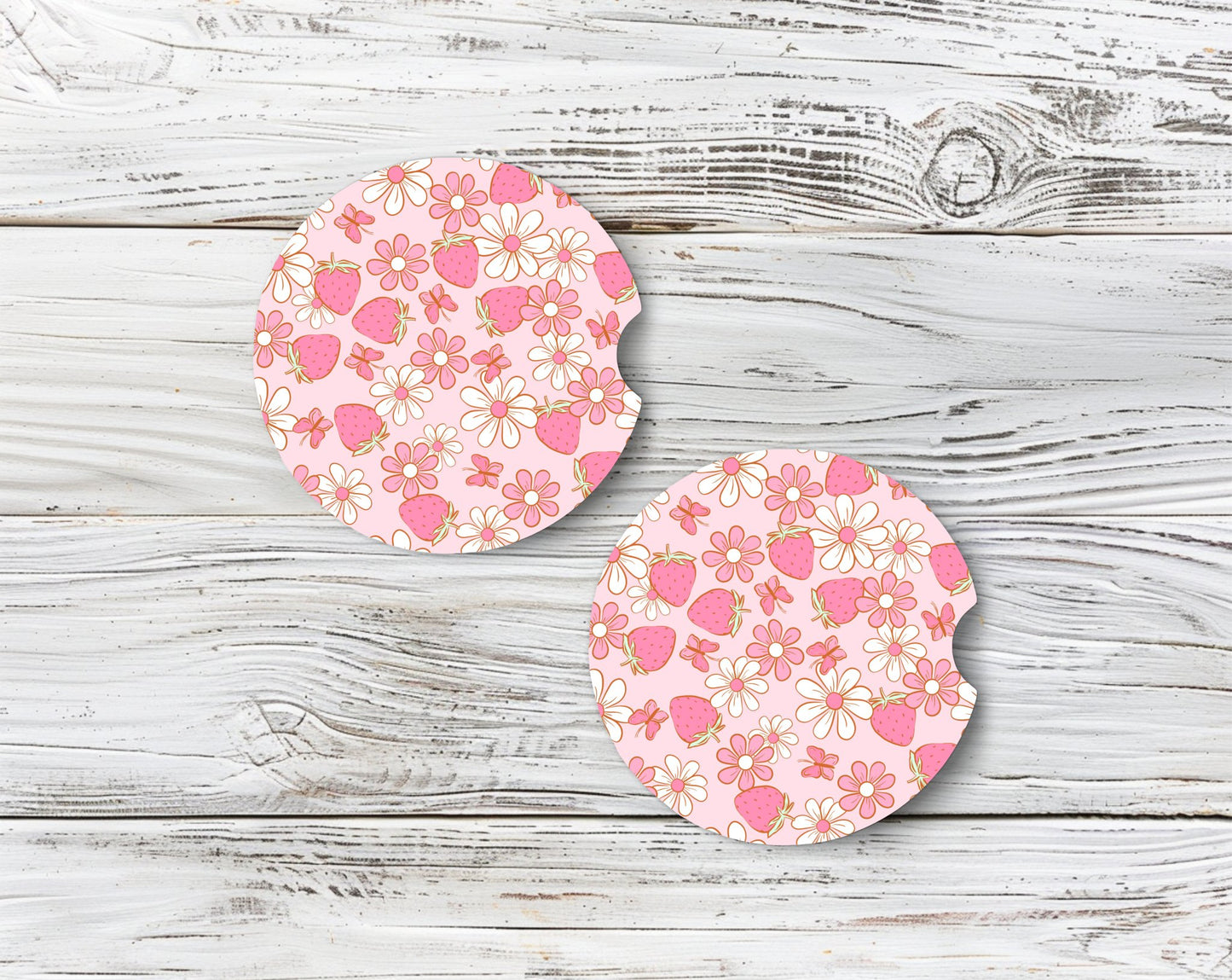 Strawberry car coasters - Lola’s gift shop <3Strawberry car coastersLola’s gift shop <3