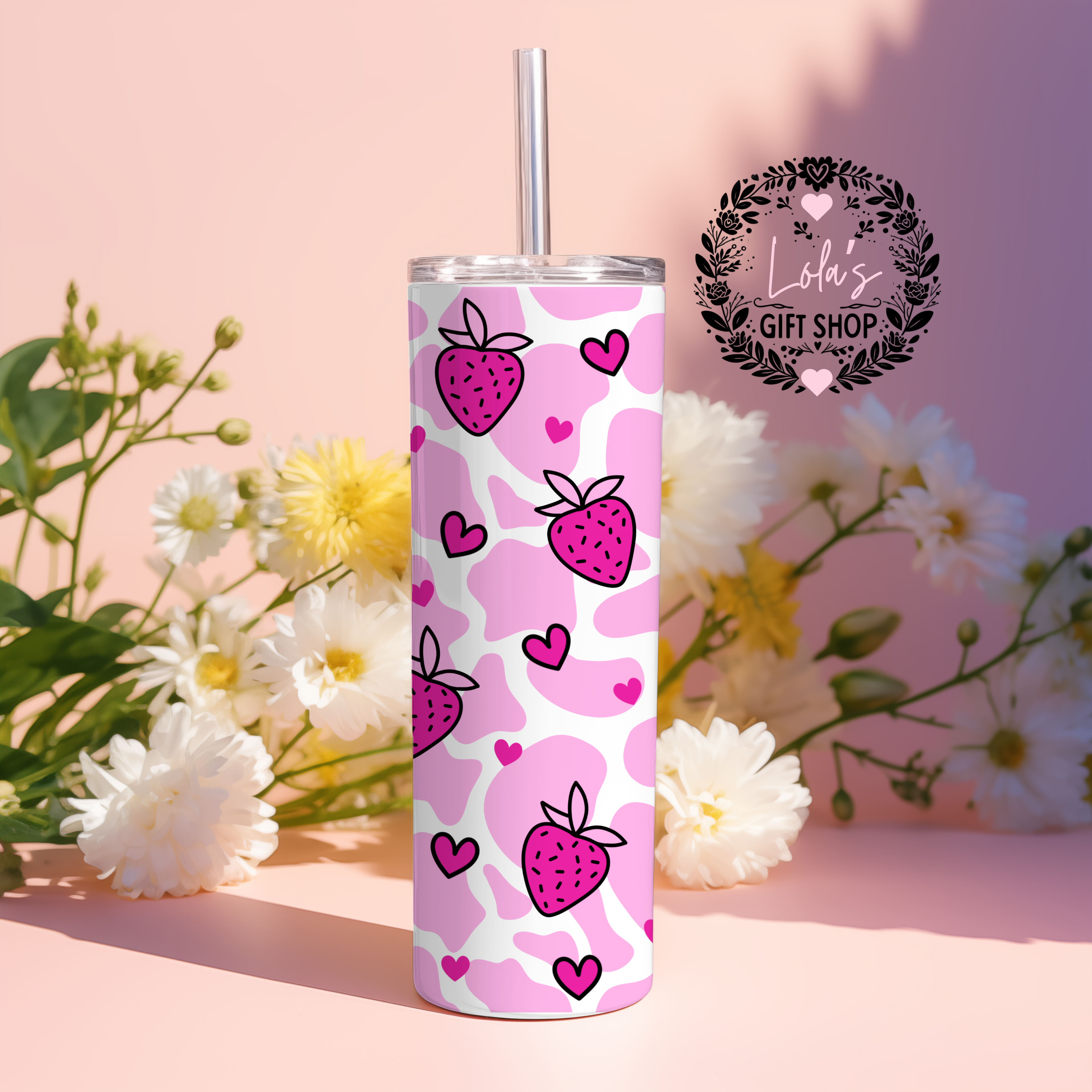 Strawb milk 20oz tumbler