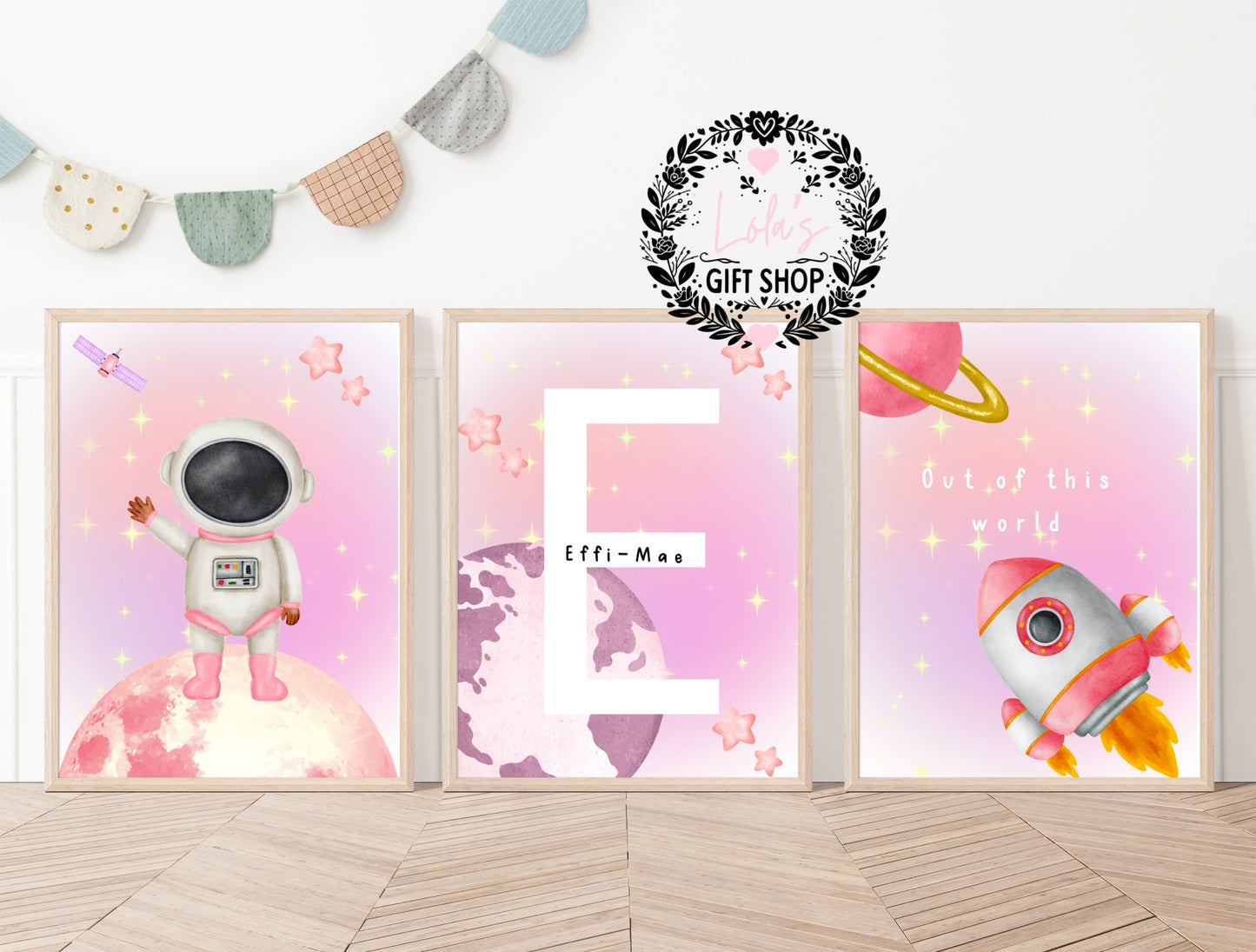 Out this world space Pink personalised prints or download - Lola’s gift shop <3Out this world space Pink personalised prints or downloadLola’s gift shop <3