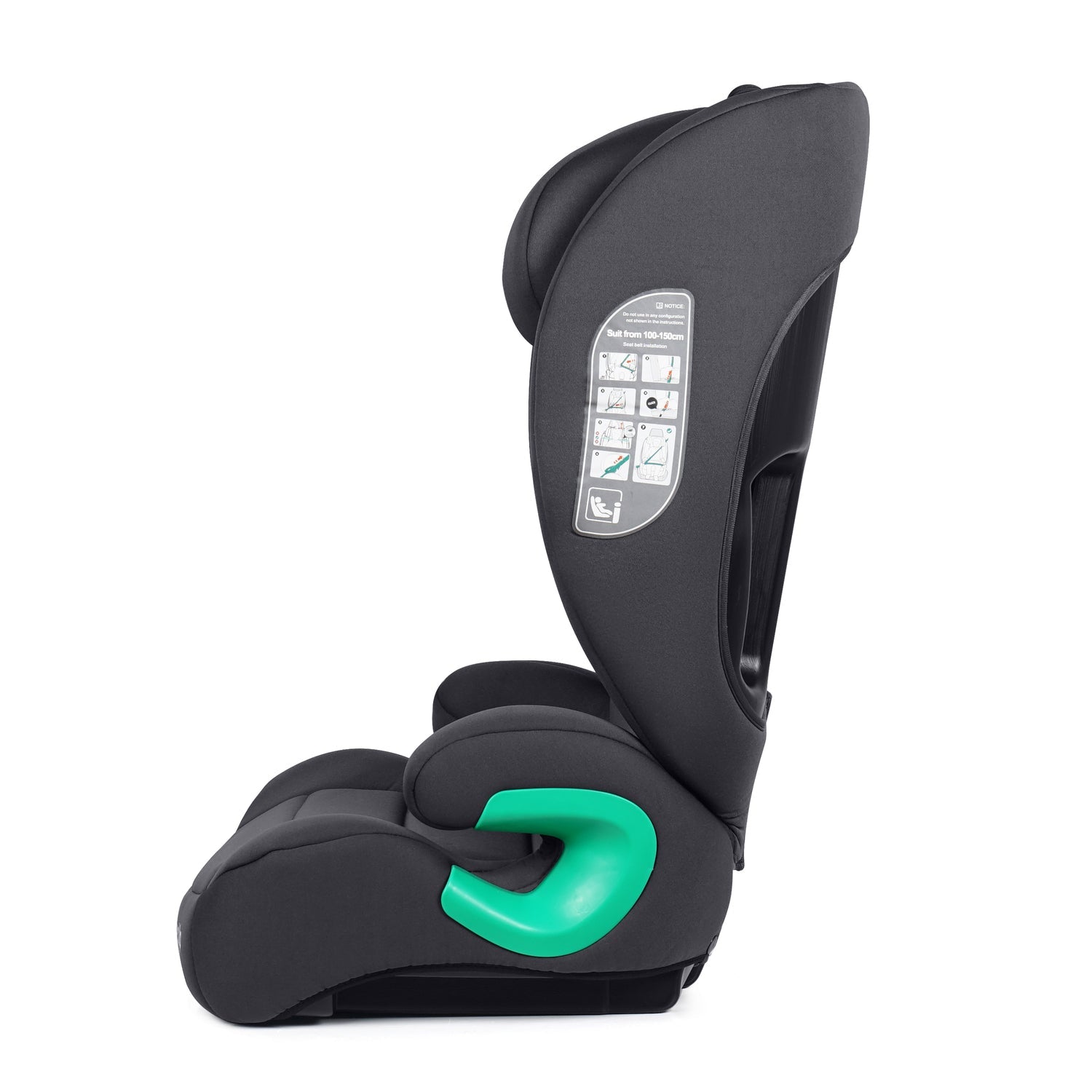 For Your Little One Stepup I-Size Belted 2/3 Car Seat Booster Seat - Midnight Black (4-12 Years)