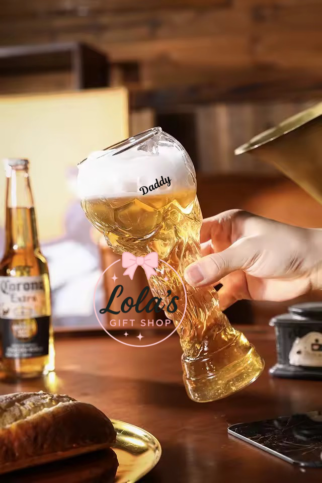 Football larger glass personalised