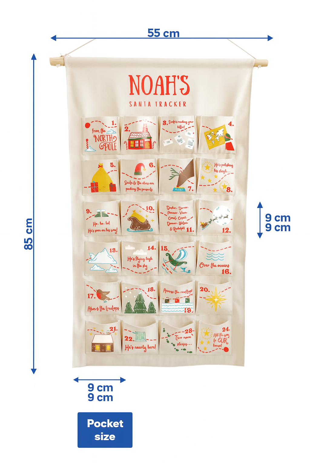 Personalised Santa Tracker Advent Calendar | Custom Made for Kids & Family