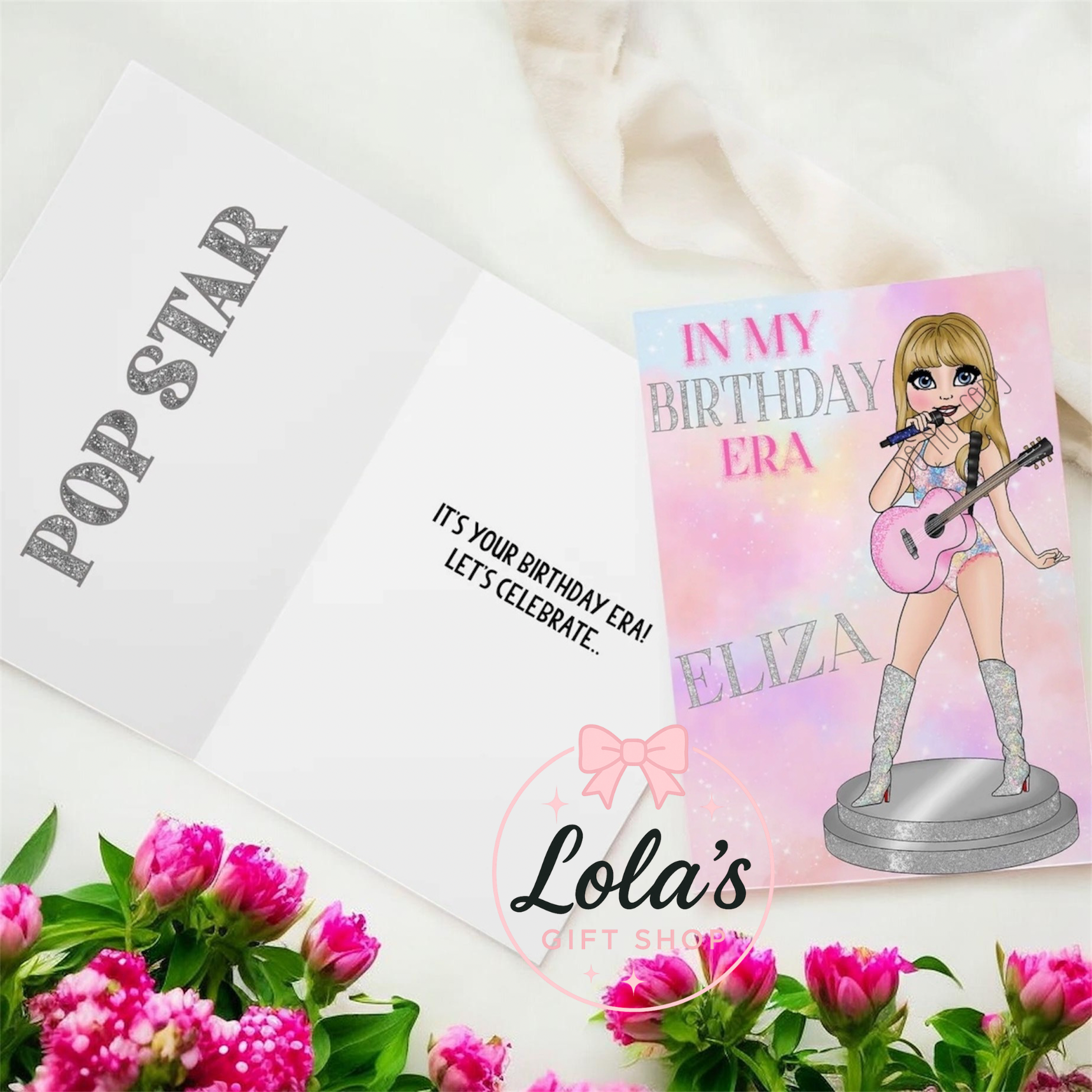 POPSTAR 'IN MY BIRTHDAY ERA' DOLLY- PREMIUM PERSONALISED BIRTHDAY CARDS