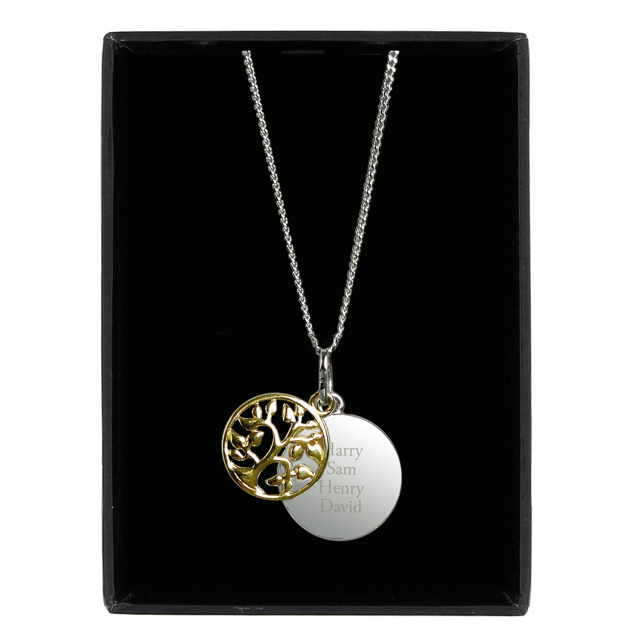 Personalised Sterling Silver & 9ct Gold Family Tree Of Life Necklace - Lola’s gift shop <3Personalised Sterling Silver & 9ct Gold Family Tree Of Life NecklaceLola’s gift shop <3