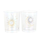 Iridescent Sun and Moon Votive Candle Holders