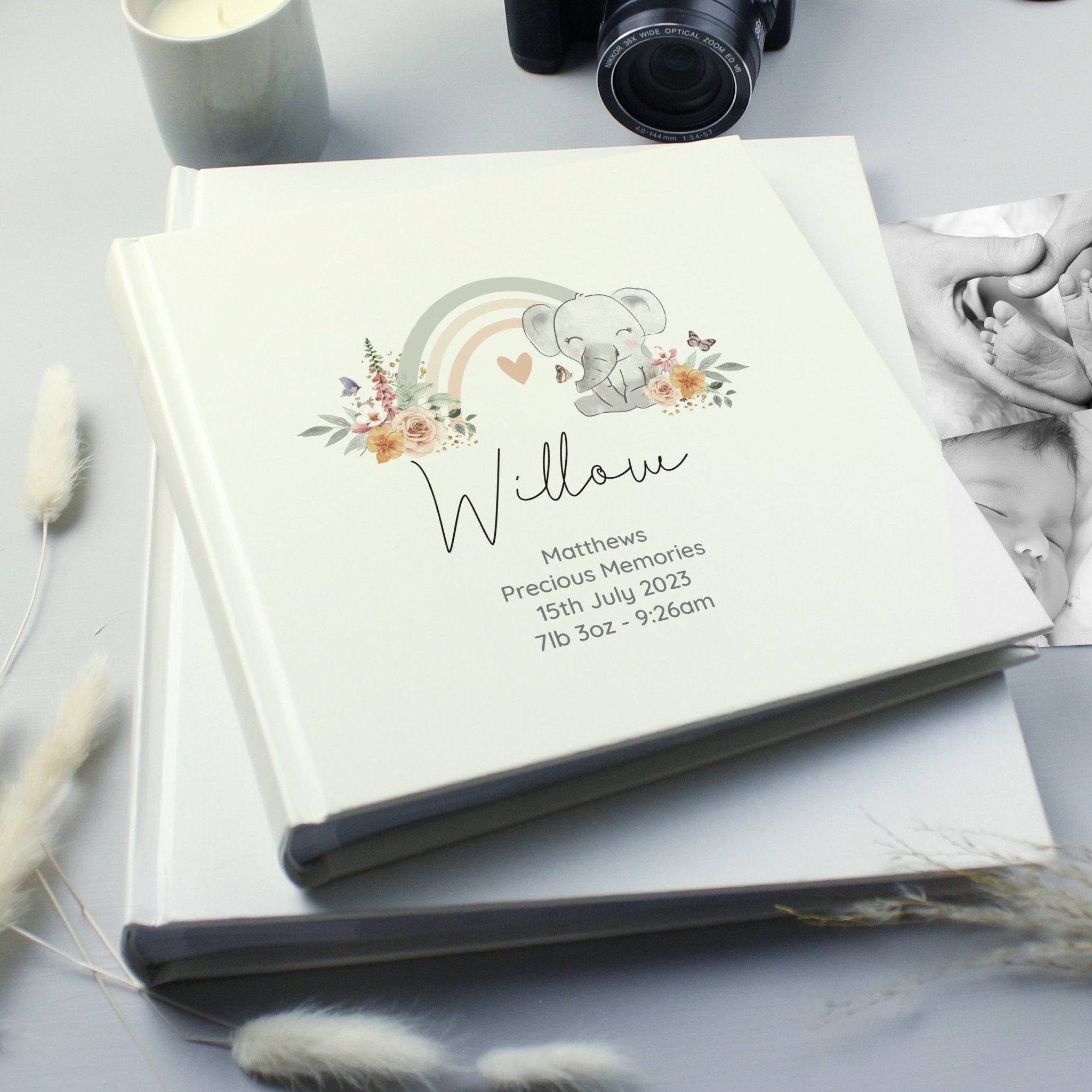 Floral elephant personalised photo album - Lola’s gift shop <3Floral elephant personalised photo albumLola’s gift shop <3