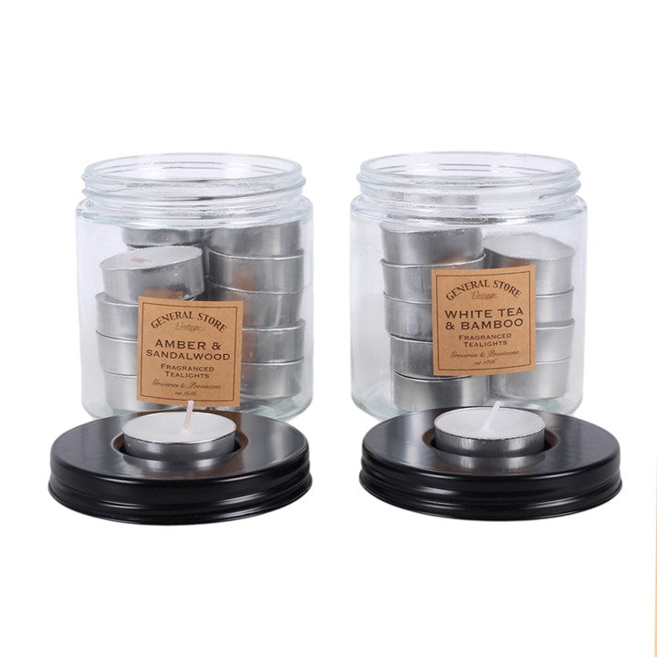Set of 10 General Store Scented Tealights in Jar
