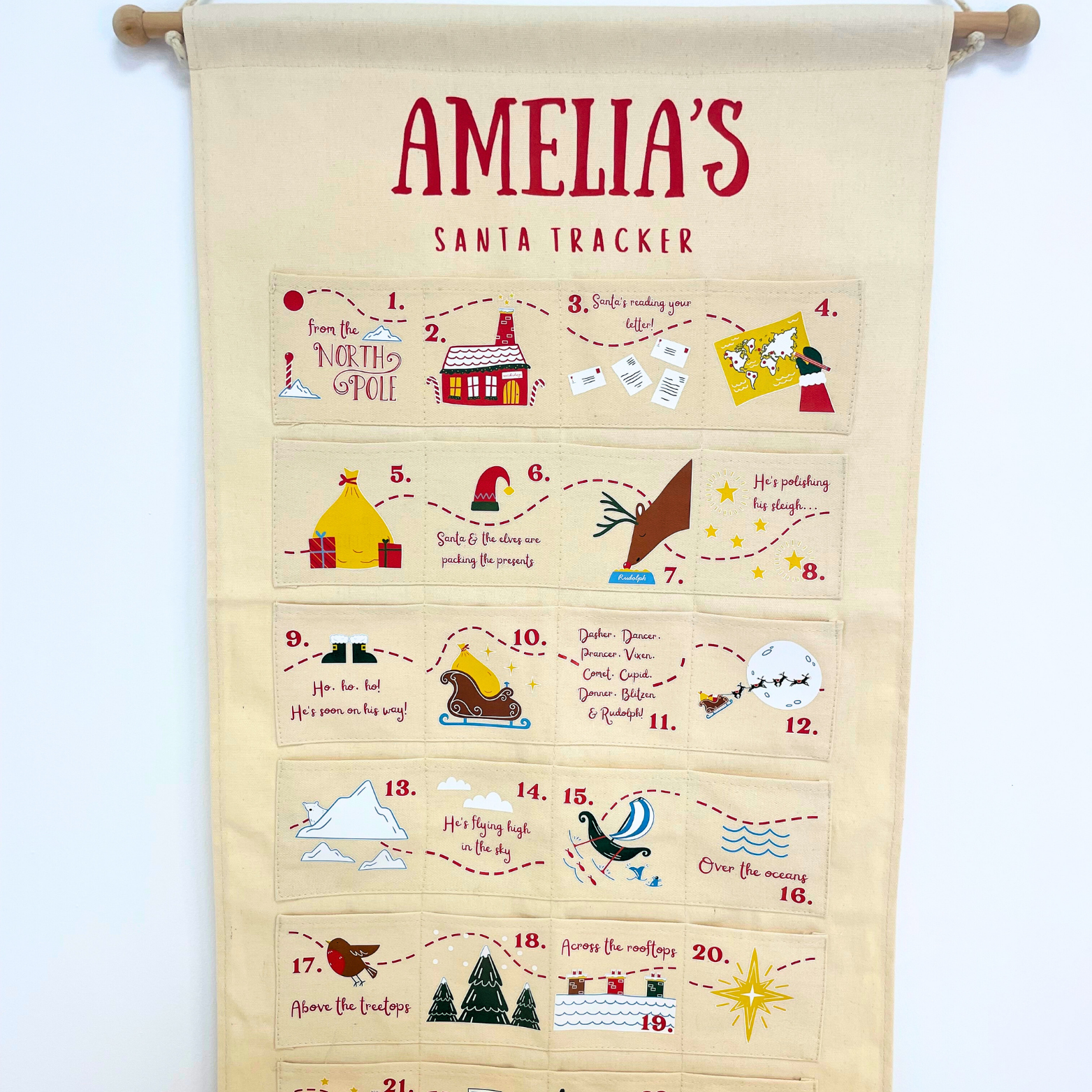 Personalised Santa Tracker Advent Calendar | Custom Made for Kids & Family