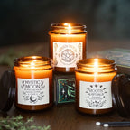 Green Witch White Sage Amber Glass Candle