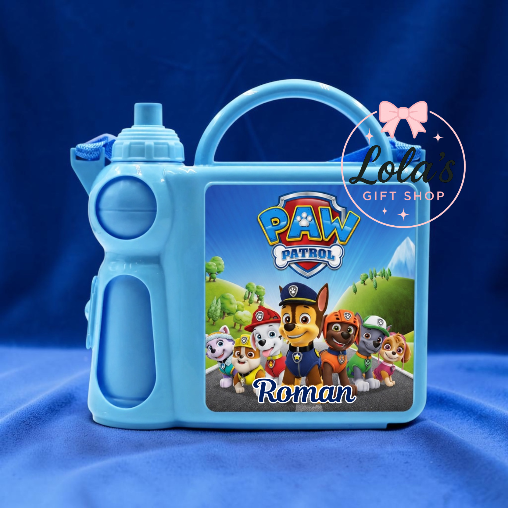 Personalised patrol dogs lunch box with flask