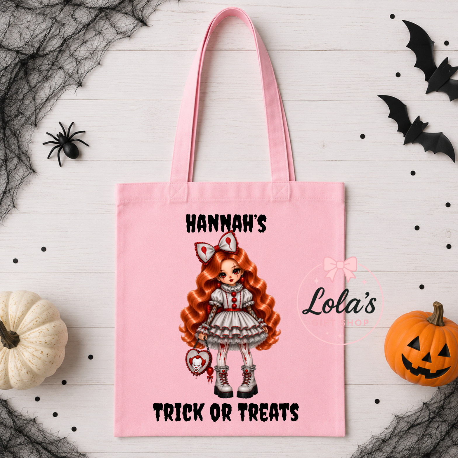 Personalised penny girls pink tote bag
