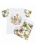 Personalised jungle shorts and Tshirt