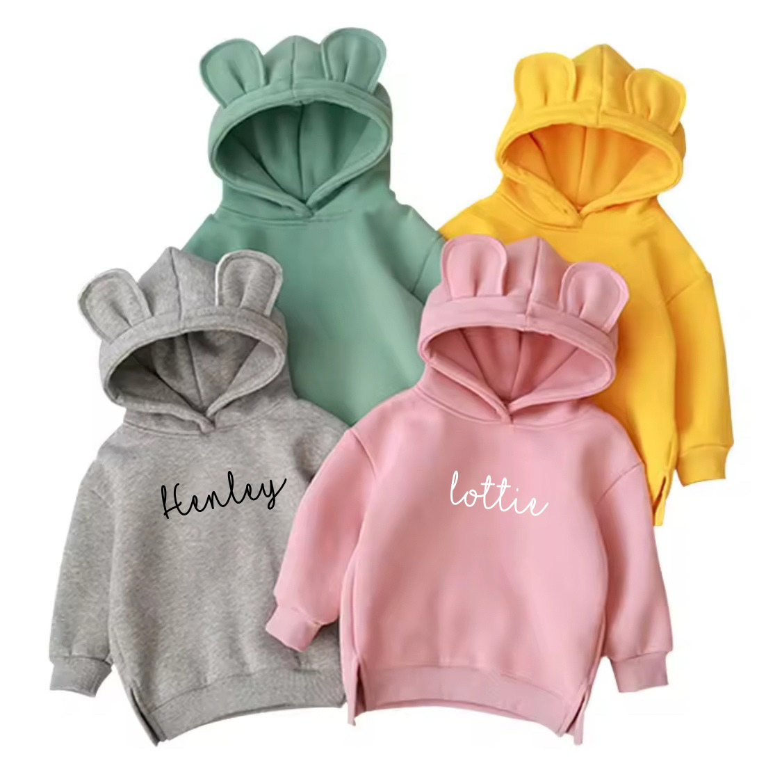 Personalised Teddy ears hoodies
