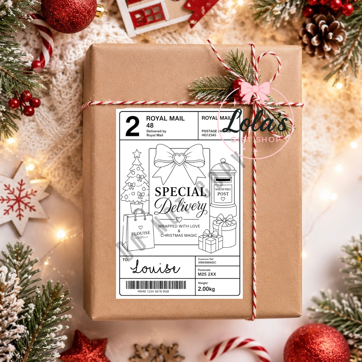 Make up inspired Christmas present labels
