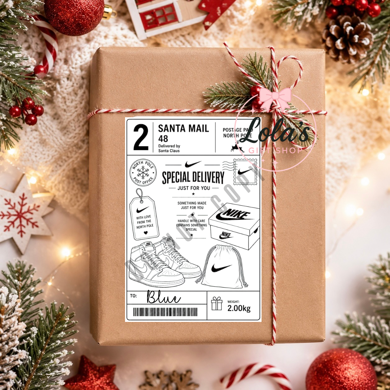 Trainers Christmas present labels