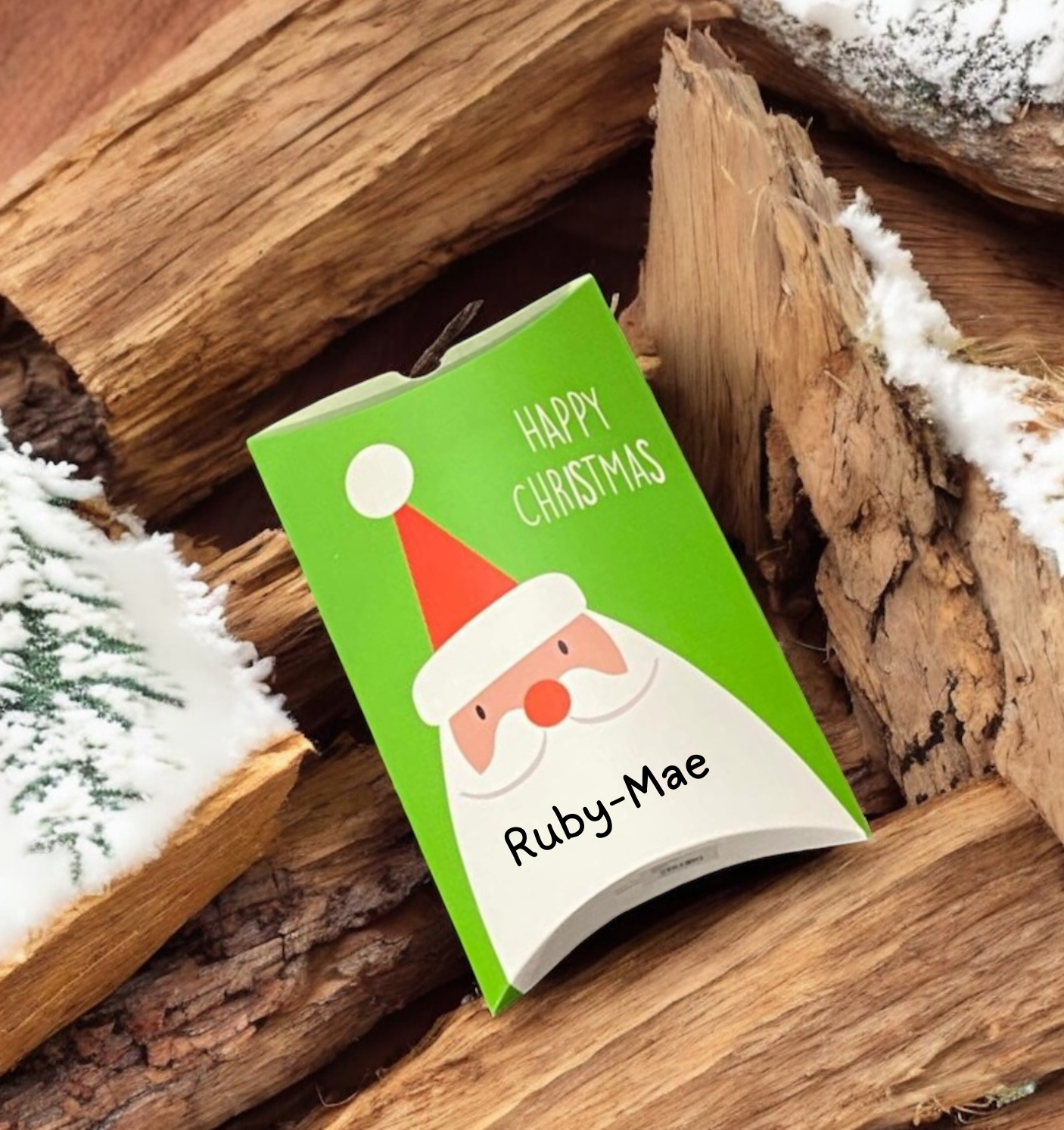 Green Santa gift box