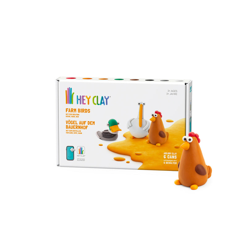 Hey Clay Farm Birds Medium Set