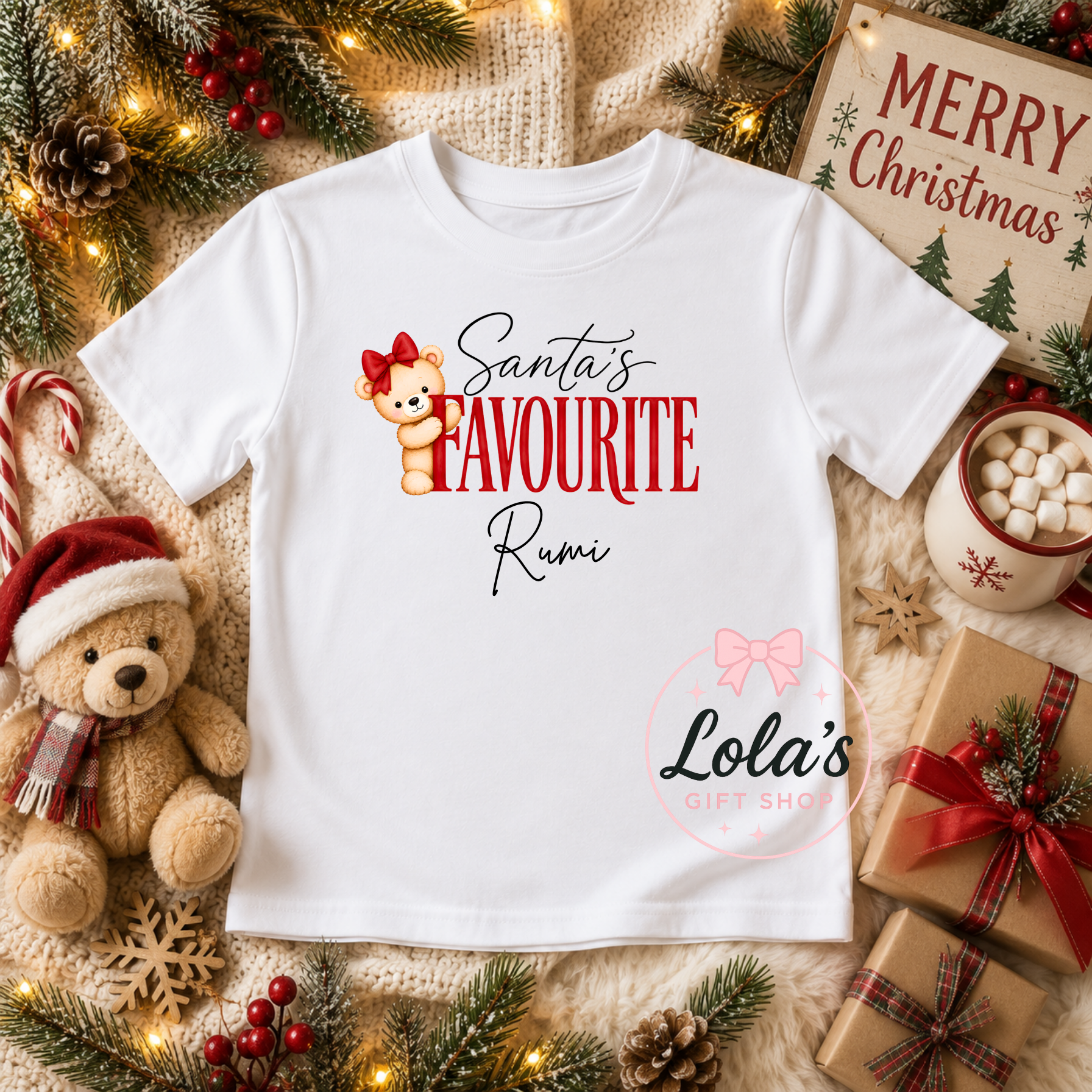Santa favourite personalised tshirt