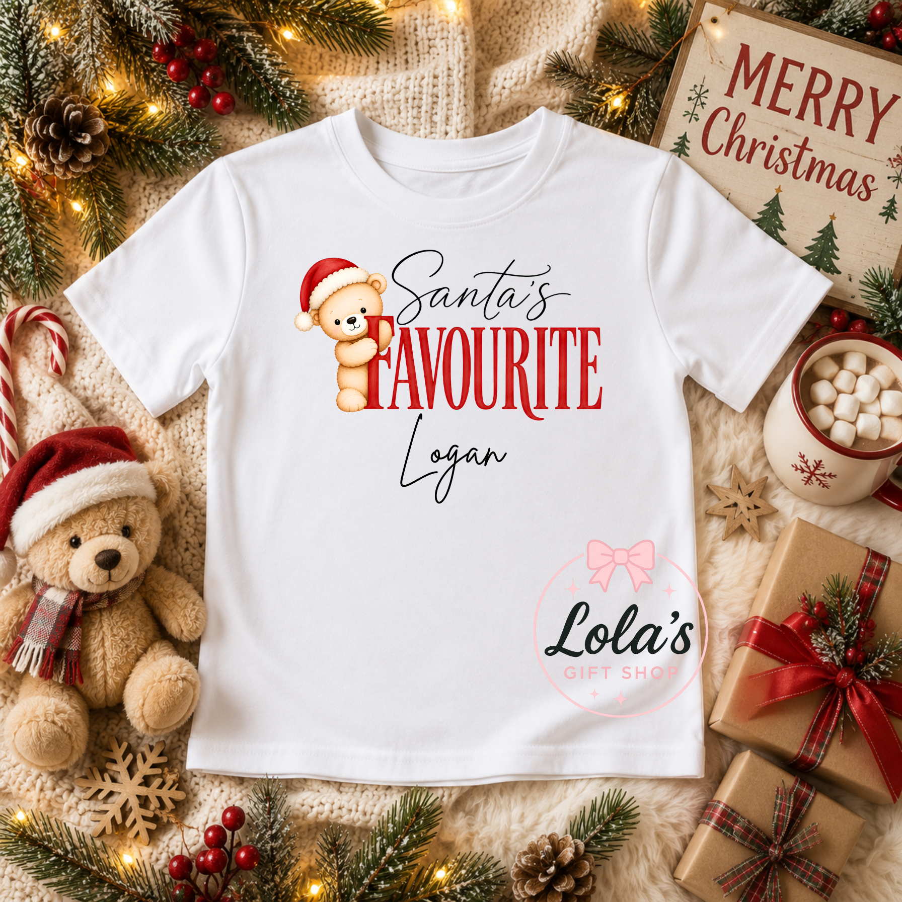 Santa favourite personalised tshirt