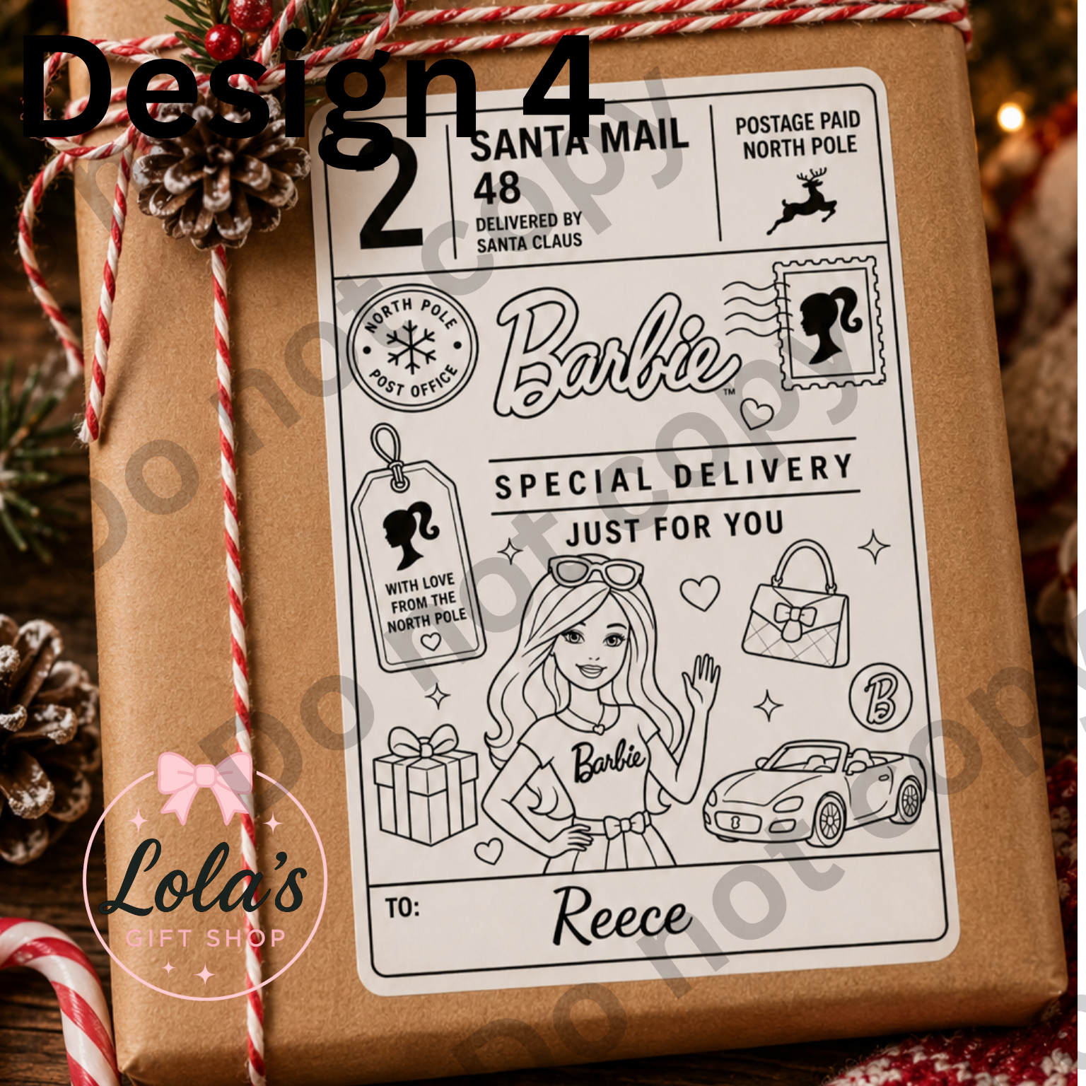 Christmas thermal labels -various designs