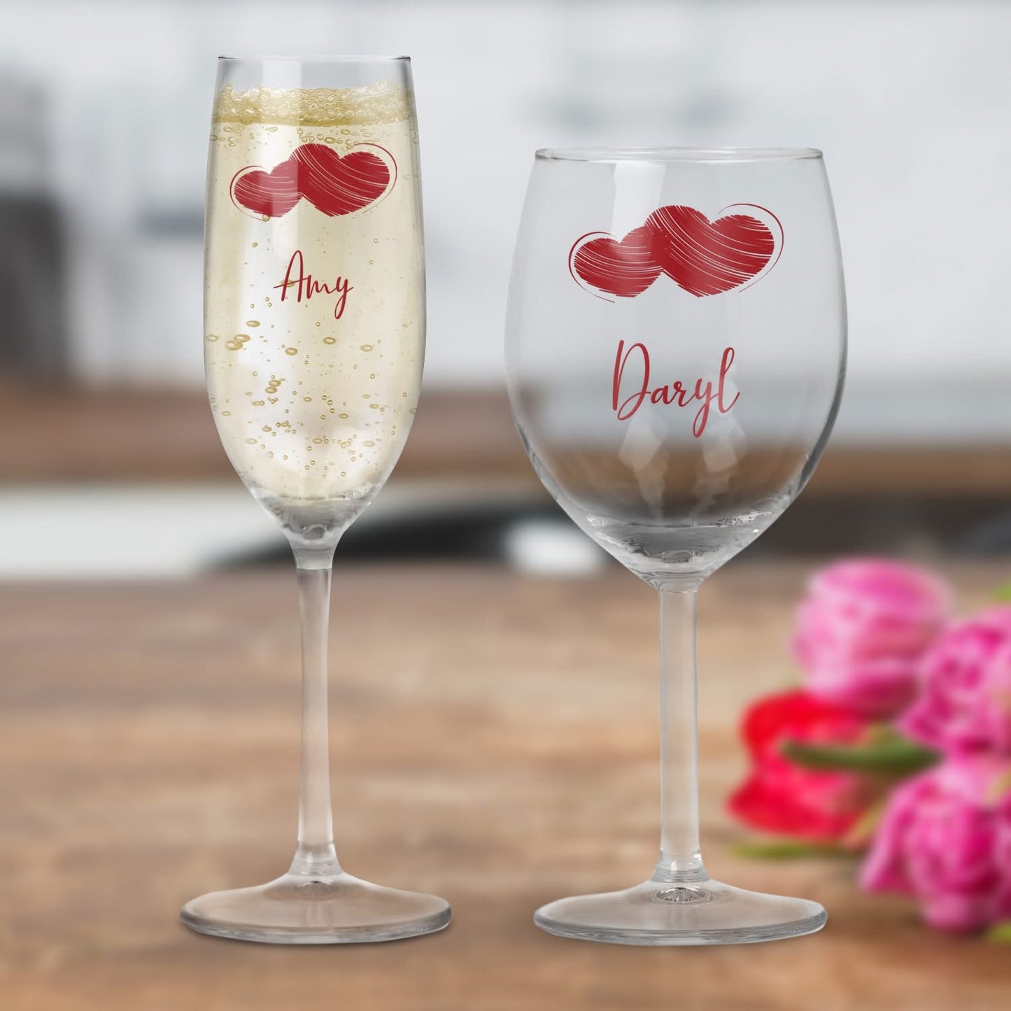 Personalised valentines Day glasses