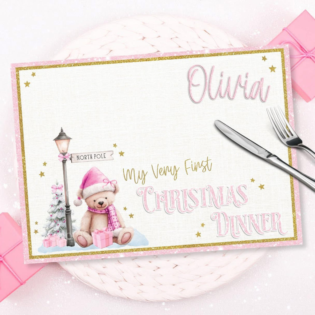 MY FIRST CHRISTMAS  DINNER MAT FAUX LEATHER PLACEMATS