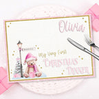 MY FIRST CHRISTMAS  DINNER MAT FAUX LEATHER PLACEMATS