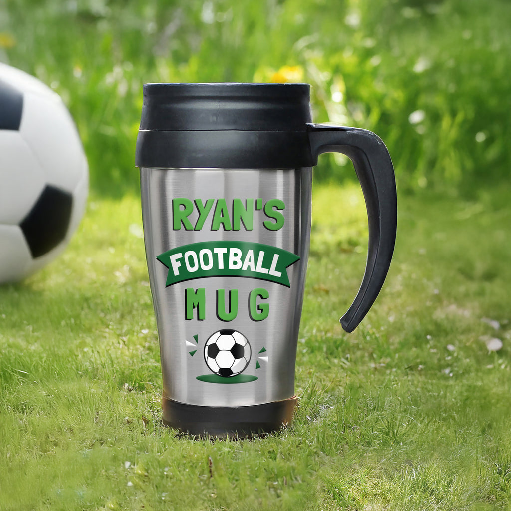 Personalised football Travel Mug