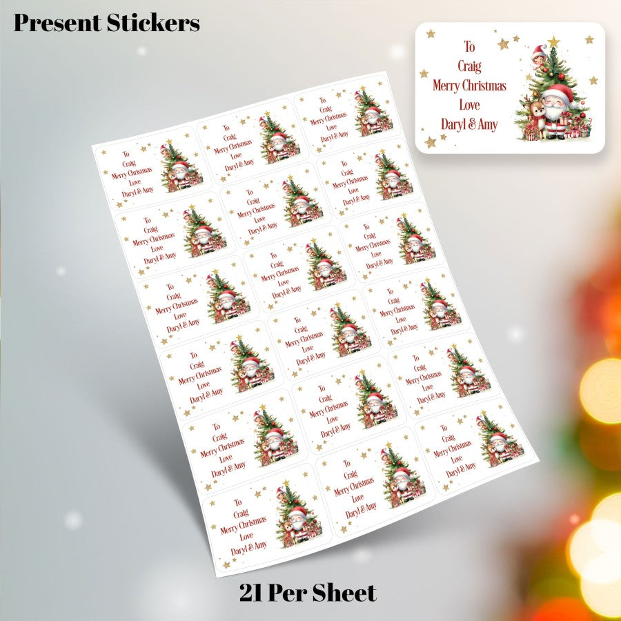 Santa and friends vinyl stickers