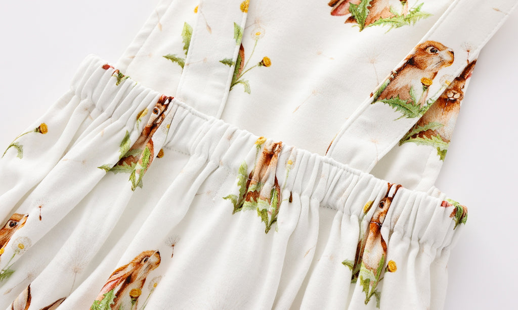 Dandelion and the hare personalised dungerees romper