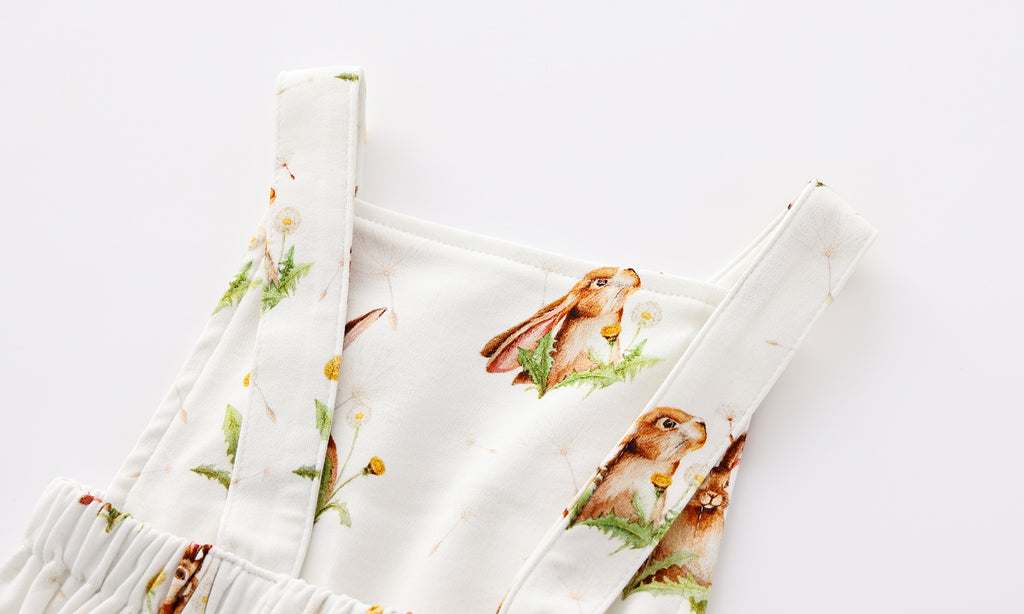 Dandelion and the hare personalised dungerees romper