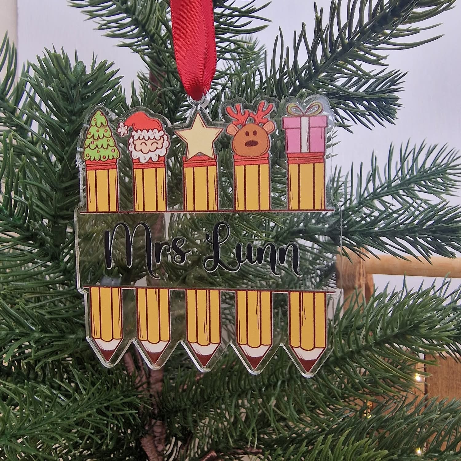 Teachers Christmas acrylic bauble