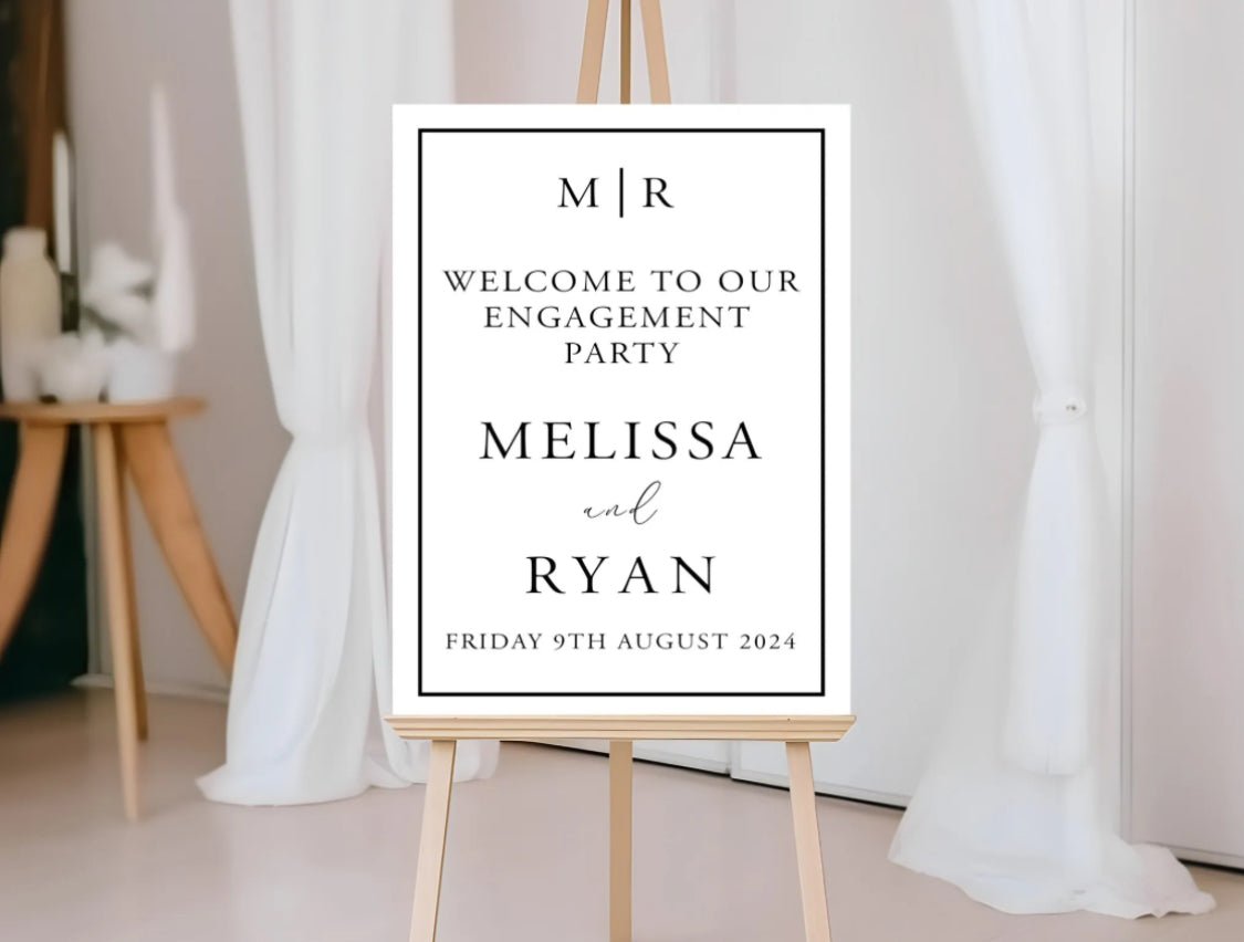 Personalised Minimalist Square Engagement Party Board – Portrait - Lola’s gift shop <3Personalised Minimalist Square Engagement Party Board – PortraitLola’s gift shop <3