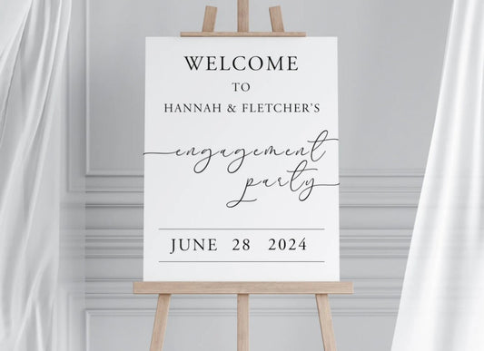 Personalised Minimalist Lines Engagement Party Board – Portrait - Lola’s gift shop <3Personalised Minimalist Lines Engagement Party Board – PortraitLola’s gift shop <3