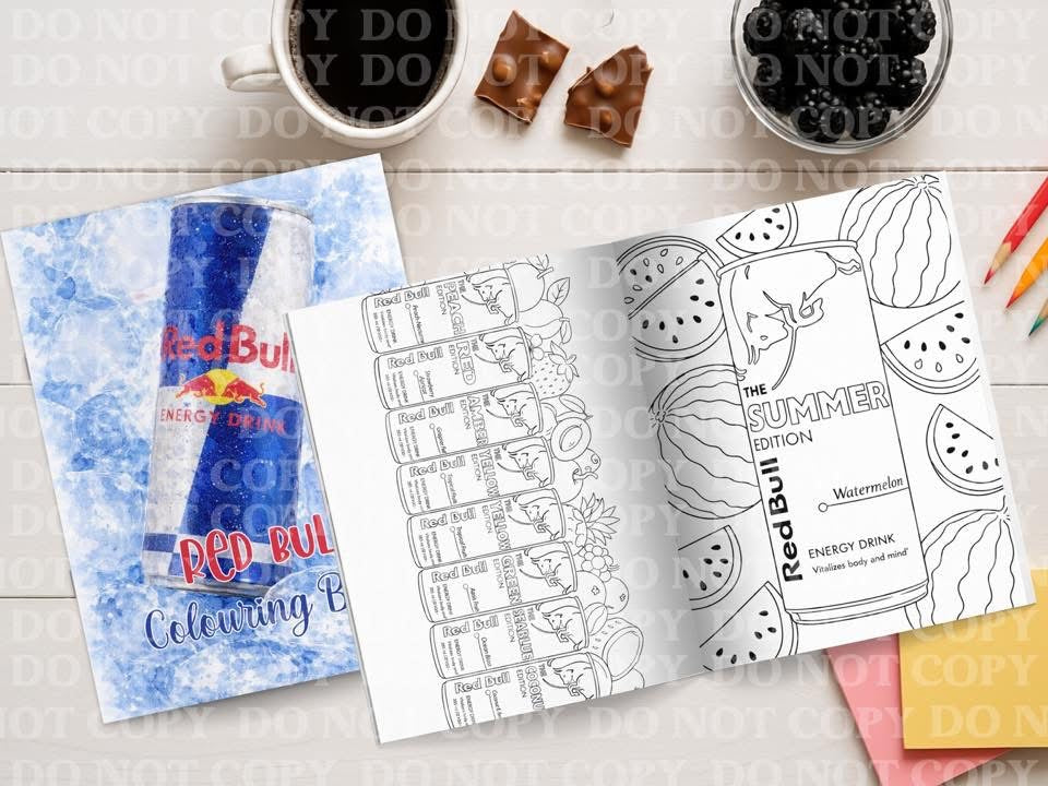 RB energy drink colouring book