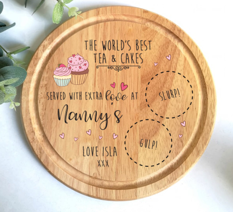 Personalised tea and cake board