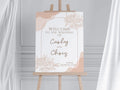 Personalised Terracotta Wedding Welcome Sign – Modern Arch Floral Design – Portrait