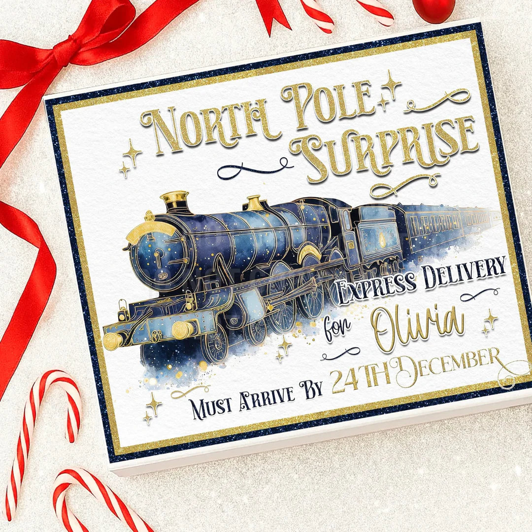 Large North Pole express magnetic gift box