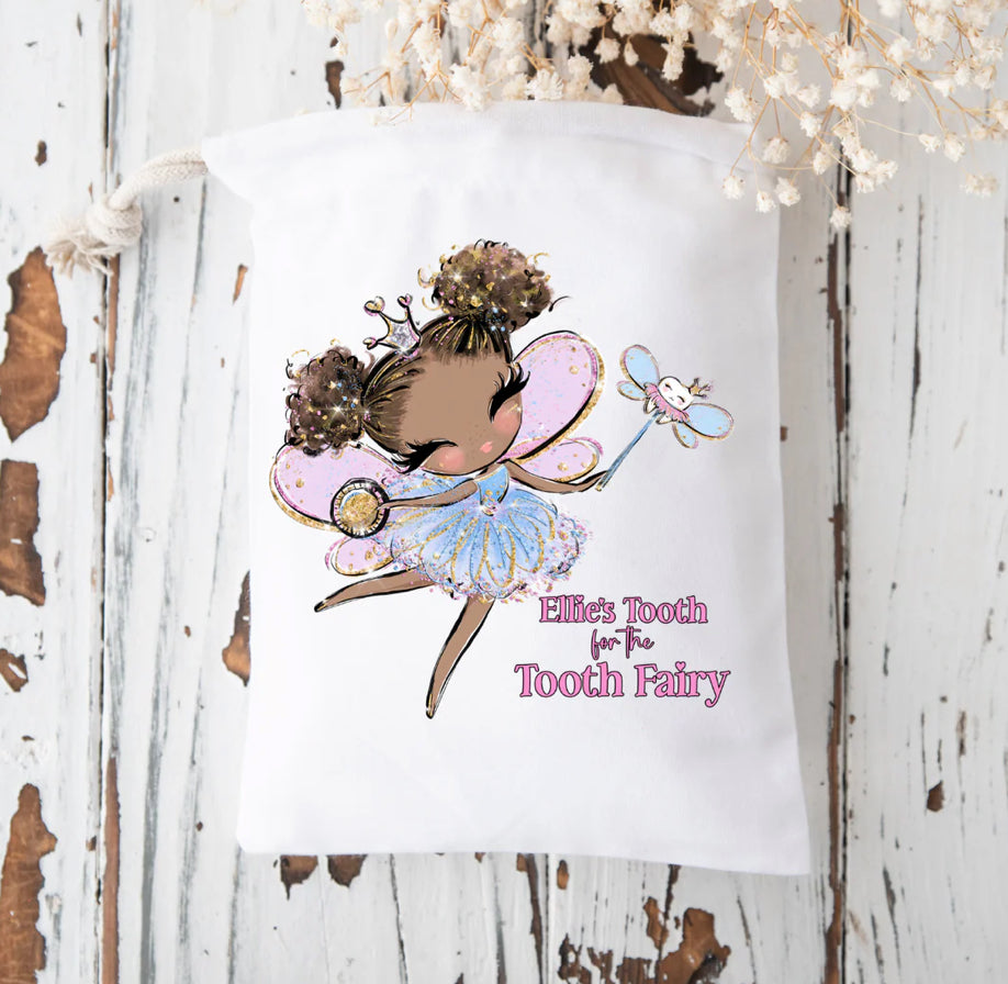 Personalised girl tooth fairy gift bag