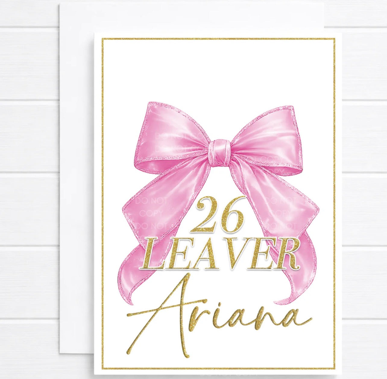 Personalised Leavers card and envelope